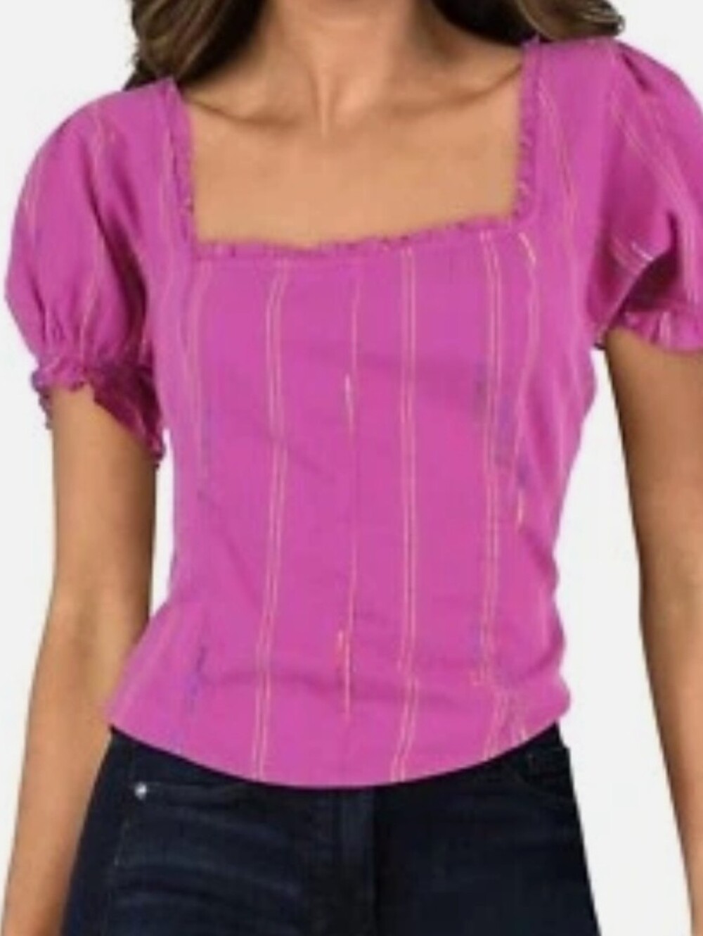 Free People Seratonin  Puff Sleeve Corset Top